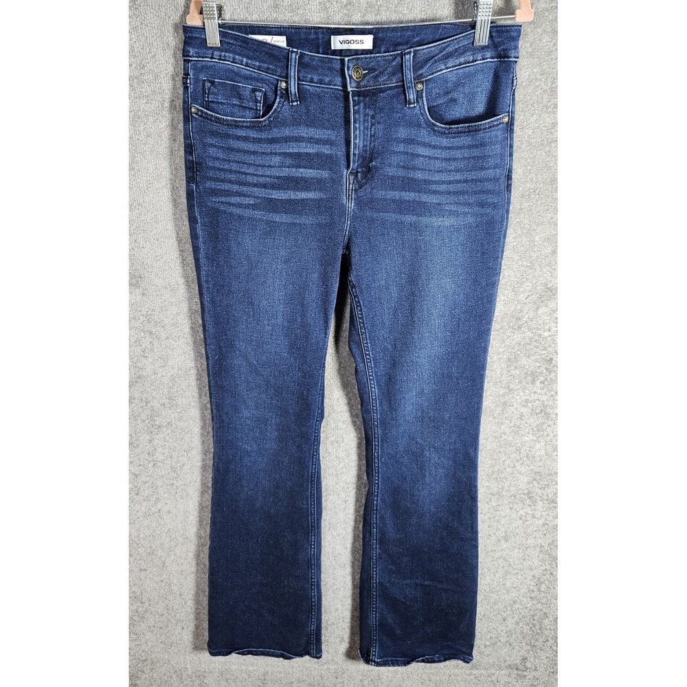 Vigoss Jagger Boot Cut Jeans Womens Size 29 Blue Dark Wash Stretch Denim Pockets